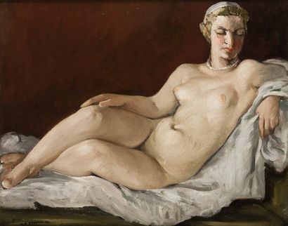 Georges SABBAGH (1887-1951) L'odalisque Huile sur toile, signée et datée 1934 en...