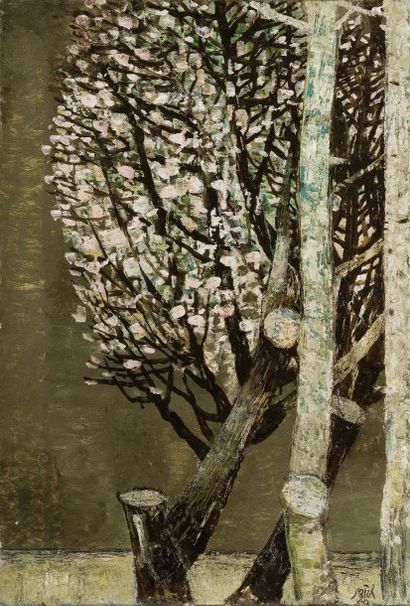 Abolghasem SAIDI (né en 1925 ) Arbres en fleurs Huile sur toile, signée en bas à...
