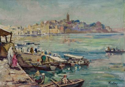 Henri PONTOY (1888-1969) Rabat Salé Huile sur toile, signée en bas à droite. 33,5...