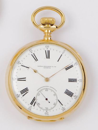 PATEK PHILIPPE «Gondolo» Montre de poche en or jaune, cadran blanc à chiffres romains,...