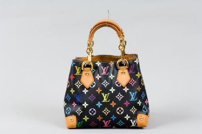 Louis VUITTON Sac "Audra" en toile monogram multicolore, double poignée en cuir naturel...