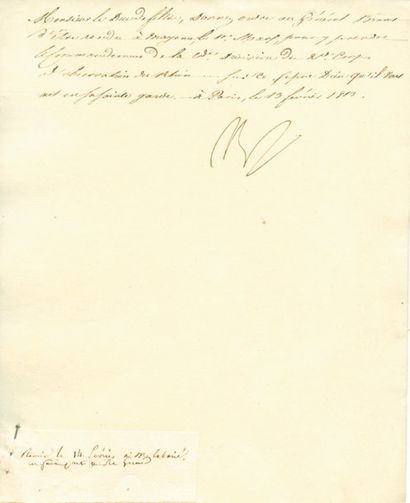 Nomination du Général Bonnet - Lettre signée...