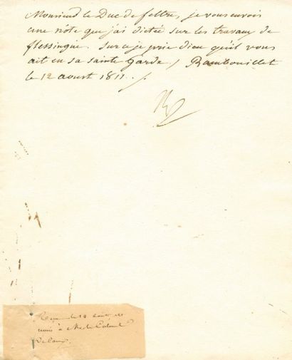 Les ouvrages de Flessingue - Lettre signée...