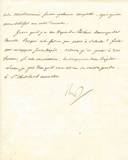Composition du régiment de l'île de Ré, envoi...