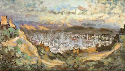 André HAMBOURG (1909-1999) Fez, La Rose des sables Huile sur toile, signée en bas...