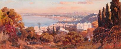 Maxime NOIRÉ (1861-1927) La Baie d'Alger Huile sur toile, signée en bas à droite....