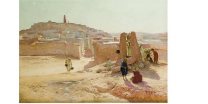 Albert-Gabriel RIGOLOT (1862- 1932) Le puits à Ghardaïa Huile sur toile, signée et...