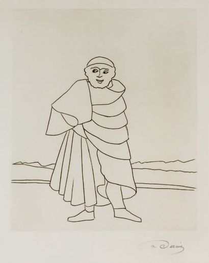André DERAIN (1880-1954) Planche du satiricon Burain, signé 30 x 24 cm