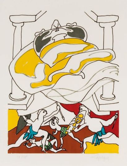 Charles LAPICQUE (1898-1988) Scène mythologique Lithographie en couleur numérotée...