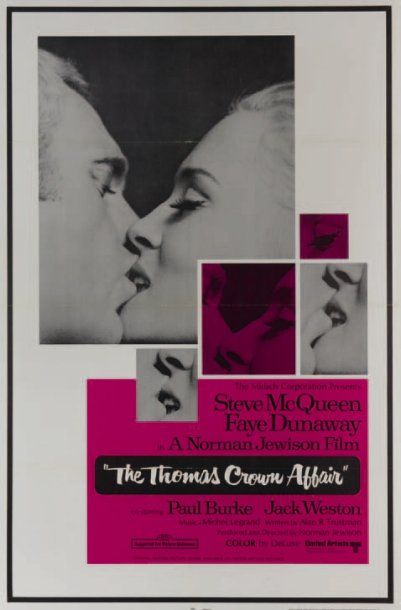 null Affiche originale du film "L' Affaire Thomas Crown", 1968. Bel encadrement....