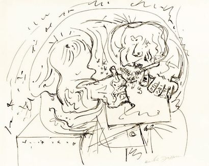 André MASSON (1896 -1987) Sans titre Encre de chine sur papier signée au crayon en...