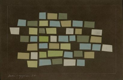 Jean LEPPIEN (1910 - 1991) Composition abstraite Gouache signée en bas à gauche 42...