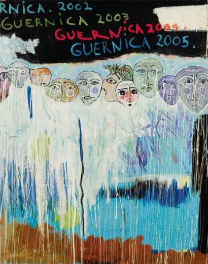 VILLALOBOS Guernica 2002, 2003, 2004, 2005 Huile sur toile 146 x 114 cm
