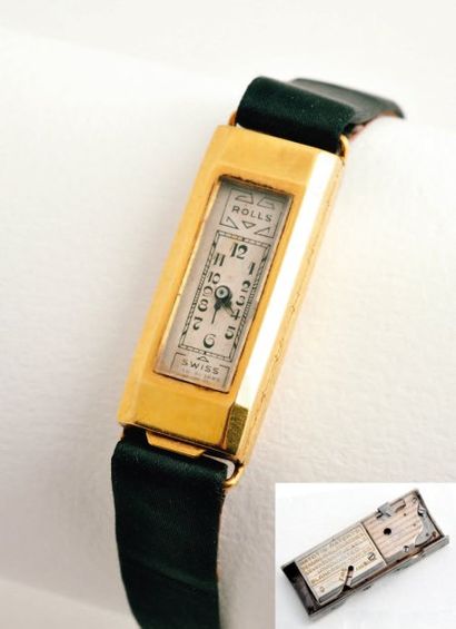 ATO Rolls Or, Automatique à Glissière - vers 1930 Exceptionnelle montre féminine...