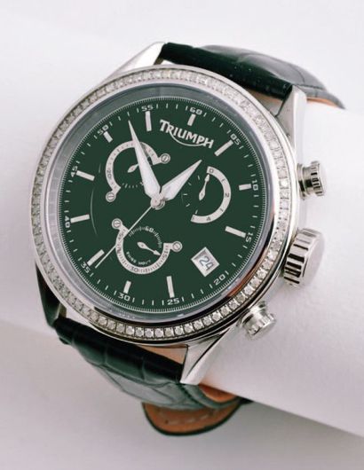 TRIUMPH Chronographe GT , Diamant réf. 3030 - vers 2008 Superbe et imposant chronographe...