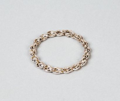 HERMES Paris *Bracelet en argent, maille épi, moyen modèle.