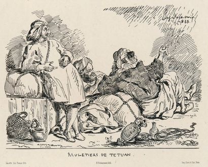 Eugène DELACROIX (1798-1863) Muletiers de Tétuan (1833) Lithographie sur chine conçue...