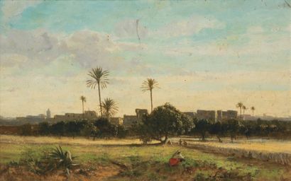 Emmanuel Joseph LAURET dit LAURET AÎNE (1809-1882) Les abords de la ville, Algérie...