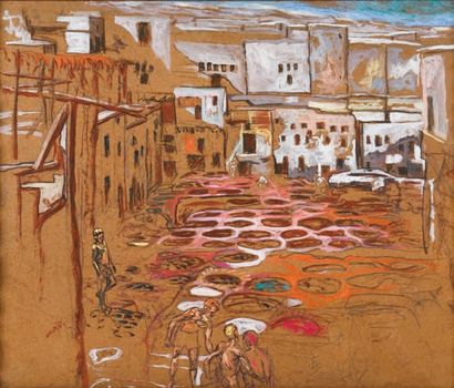 Patrice LAURIOZ (Né en 1959) « Tanneries de Couara eusr l'Oued Fès - Panorama des...