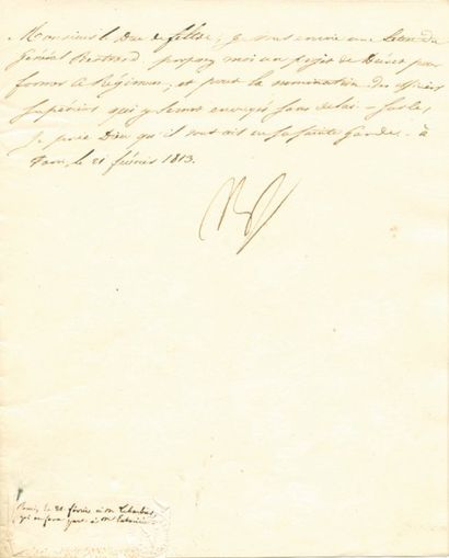 null A propos d'une lettre du Général Bertrand - Lettre signée NP, adressée au Duc...