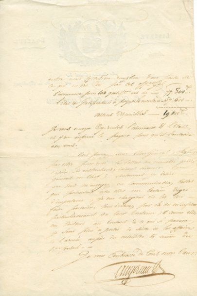AUGEREAU Charles Pierre François (1757-1816), Duc de Castiglione. Lettre signée à...