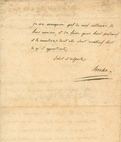 LAROCHE-DUBOUSCAT Antoine (Condom, 1757-1831). Général d'Empire. Lettre autographe...