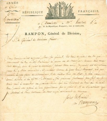 RAMPON Antoine Guillaume (Saint-Fortunat-sur-Eyrieux, 1759-1842). Général de Division....