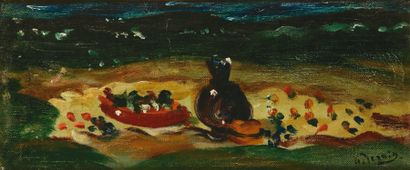 André DERAIN (1880-1954) Le pique-nique. Huile sur toile, signée en bas à droite...