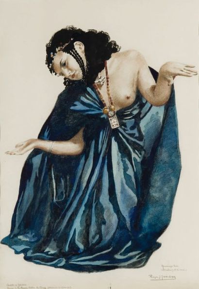 Roger IRRIERA - R. JOUANNEAU dit (1891-1957) Danse de la Guedra Technique mixte sur...