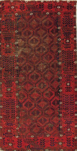  Tapis Beloutch, Asie Centrale Tapis noué en laine sur fondation en laine Vers 1900...