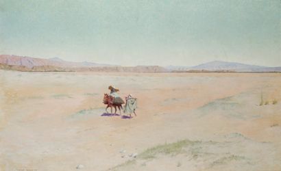Charles James THERIAT (1860-1937) Le désert Huile sur toile, signée, située et datée...