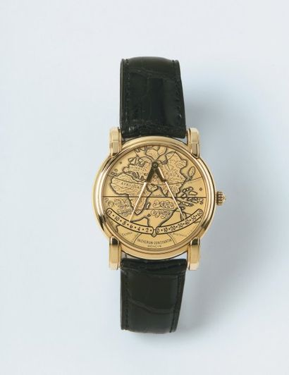 VACHERON CONSTANTIN - MERCATOR Montre de poignet en or jaune. Cadran or. Affichage...