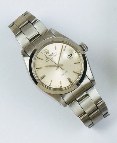 ROLEX - OYSTER PERPETUAL AIR KING DATE Bracelet montre en acier. Cadran gris. Date....