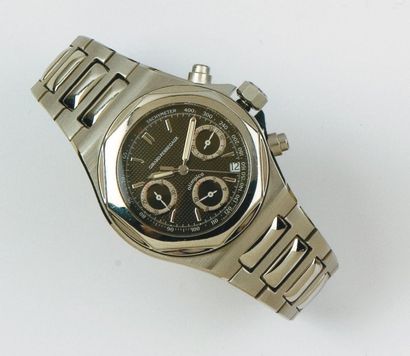GIRARD PERREGAUX - LAUREATO OLIMPICO Bracelet montre chronographe en acier. Cadran...
