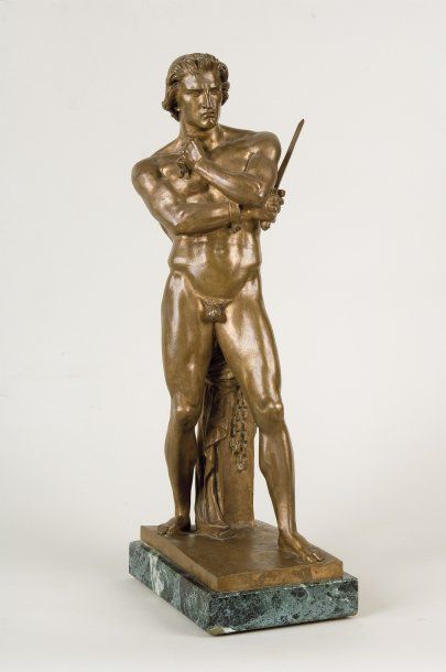 Denis FOYATIER (1793-1863) Spartacus Sculpture en bronze à patine médaille signée...