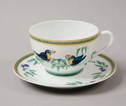 HERMES Paris made in France *Tasse et soucoupe petit déjeuner en porcelaine de Limoges...