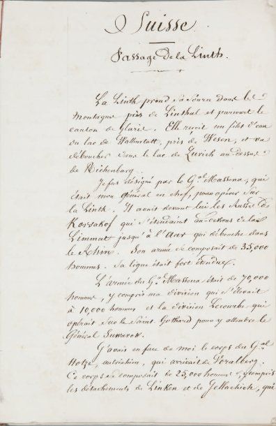 null Manuscrit Soult. Episodes dictés par le Maréchal Soult en 1851 concernant le...