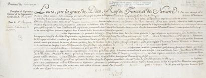 null [Royan] LOUIS XV Brevet de nomination au grade de Lieutenant-colonel d'Infanterie...