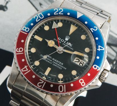 ROLEX Oyster Perpetual / GMT- Master Ref.1675, vers 1971 Montre de pilote GMT (2ème...