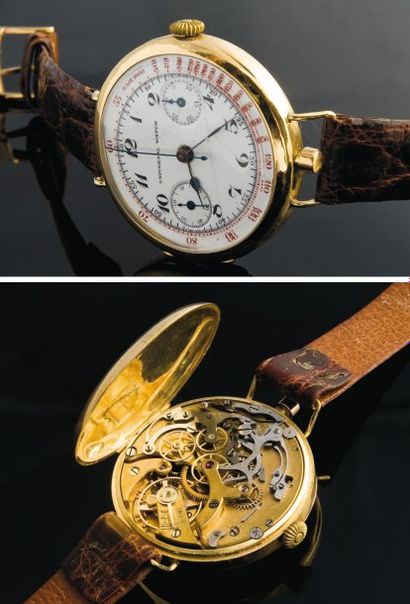 UNIVERSAL WATCH Chronographe Mono Poussoir / Docteur, vers 1920 Grand chronographe...