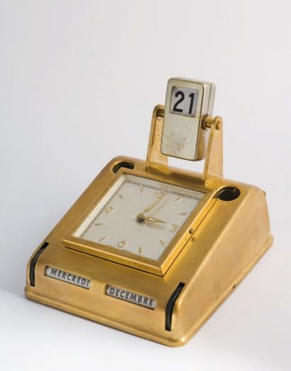 JAZ Pendulette Calendrier de bureau, vers 1960 Amusante pendulette de bureau en forme...