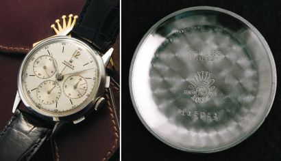 ROLEX Chronographe Tri-Compax Réf. 3827, vers 1940 Superbe Chronographe à grande...