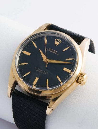 ROLEX Oyster Perpetual / Gold Shell ref. 6634, vers 1945 Superbe montre sportive...