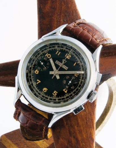 ZENITH Chronographe Sport / Tachymètre, vers 1950 Exceptionnel chronographe sportif...