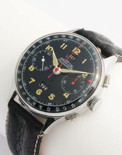 ANGELUS Chronographe Chronodato Triple Calendrier, vers 1940 Imposant chronographe...