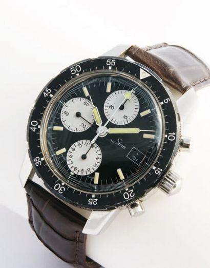 SINN Chronographe Pilote, vers 1988 Superbe chronographe de pilote de chasse de cette...