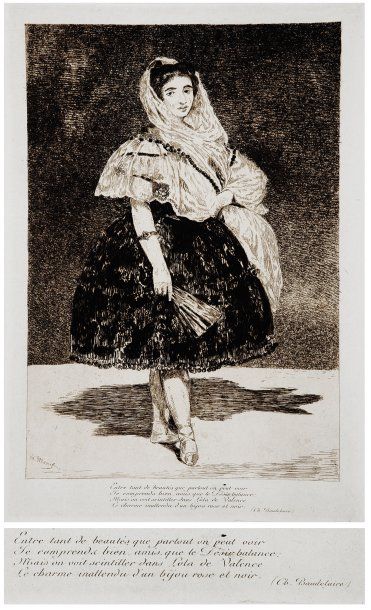 Edouard MANET «Lola de Valence». Eau-forte et aquatinte de Manet tirée en bistre...