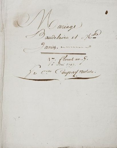 [Joseph François BAUDELAIRE] Contrat de mariage de joseph François Baudelaire et...