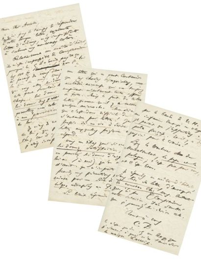 Charles BAUDELAIRE Lettre autographe de Baudelaire, signée «C.B.» adressée à Narcisse...
