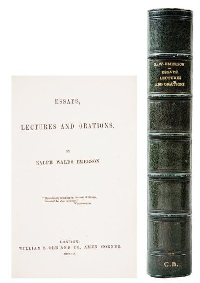 Exemplaire provenant de la bibliothèque de Charles BAUDELAIRE EMERSON Ralph Waldo.